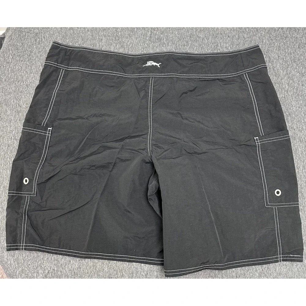 Tommy Bahama Swim Trunks‎ Cargo Pockets Quick Dry Black Swim Shorts 2X